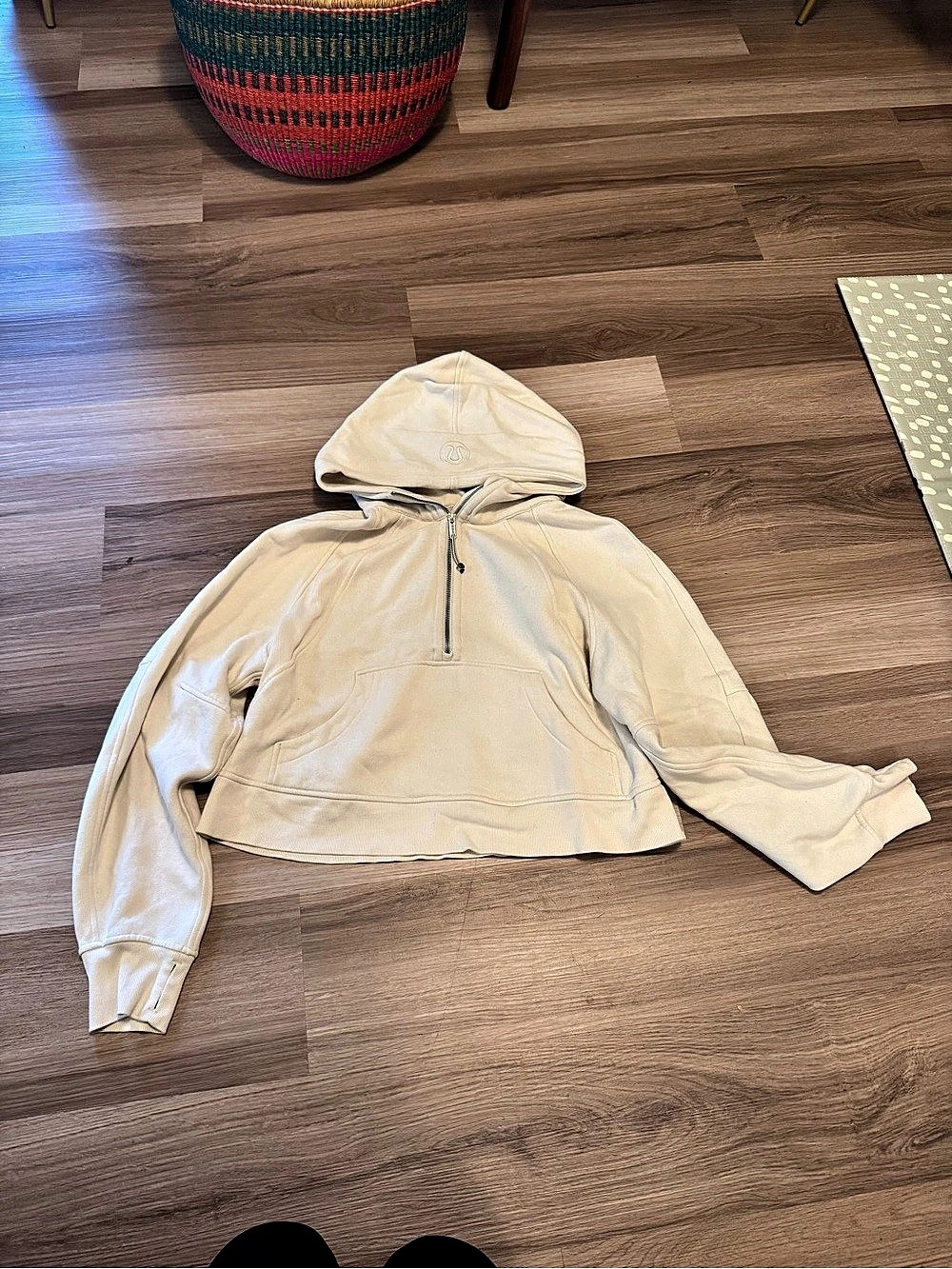 lululemon Scuba Oversized Half-Zip Fleece Hoodie Cream Half-Zip Hoodie